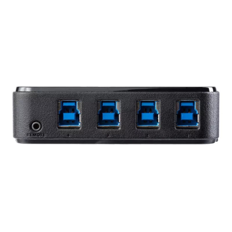 StarTech.com 4 į 4 USB 3.0 išorinių įrenginių perjungimo jungiklis, 5 Gbit/s, Micro-USB Type-B, juodas, plastikinis, CE, FCC, REACH, 0 - 40 °C
