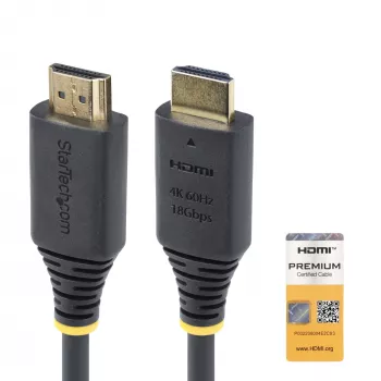 StarTech.com 1m Premium Certified HDMI 2.0 laidas, 4K 60Hz/1440p 144Hz, HDR10/HDCP 2.2/ARC, 18Gbps