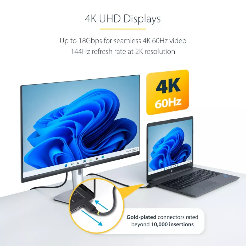 StarTech.com 4m Premium sertifikuotas HDMI 2.0 kabelis, 4K 60Hz/1440p 144Hz, HDR10/HDCP 2.2/ARC, 18Gbps, UHD, TPE apvalkalas