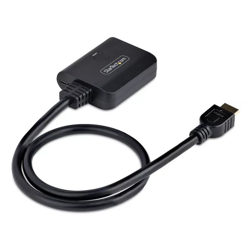 StarTech.com 2 prievadų HDMI skirstytuvas, 4K 60Hz HDMI 2.0 vaizdas, 1 į 2 išėjimai, HDR/HDCP, įmontuotas 50 cm HDMI kabelis
