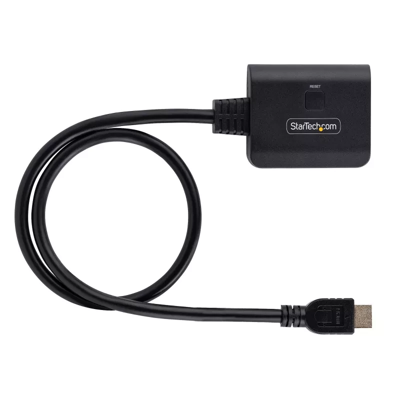 StarTech.com 2 prievadų HDMI skirstytuvas, 4K 60Hz HDMI 2.0 vaizdas, 1 į 2 išėjimai, HDR/HDCP, įmontuotas 50 cm HDMI kabelis