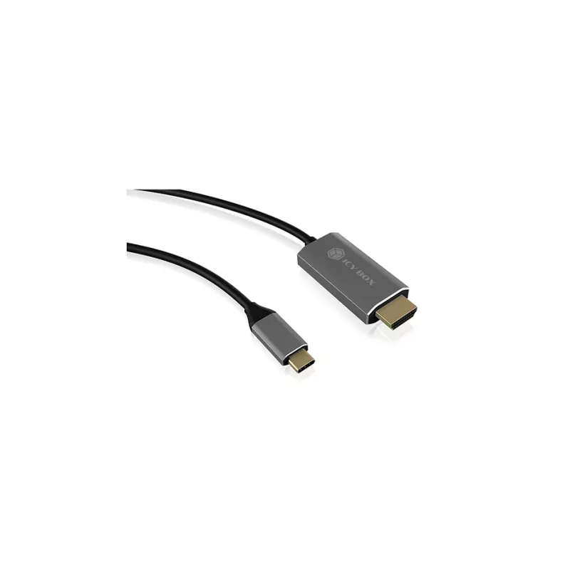 ICY BOX IB-CB020-C HDMI laidas 1,8 m, HDMI A tipo (standartinis), juodas, sidabrinis