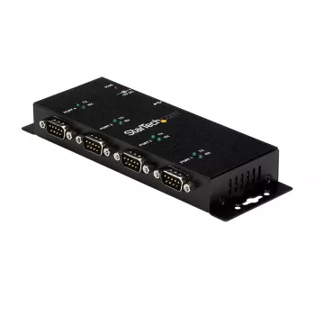 StarTech.com 4 prievadų USB į DB9 RS232 nuosekliojo ryšio adapterio šakotuvas – pramoninis DIN bėgelio ir sieninis montavimas