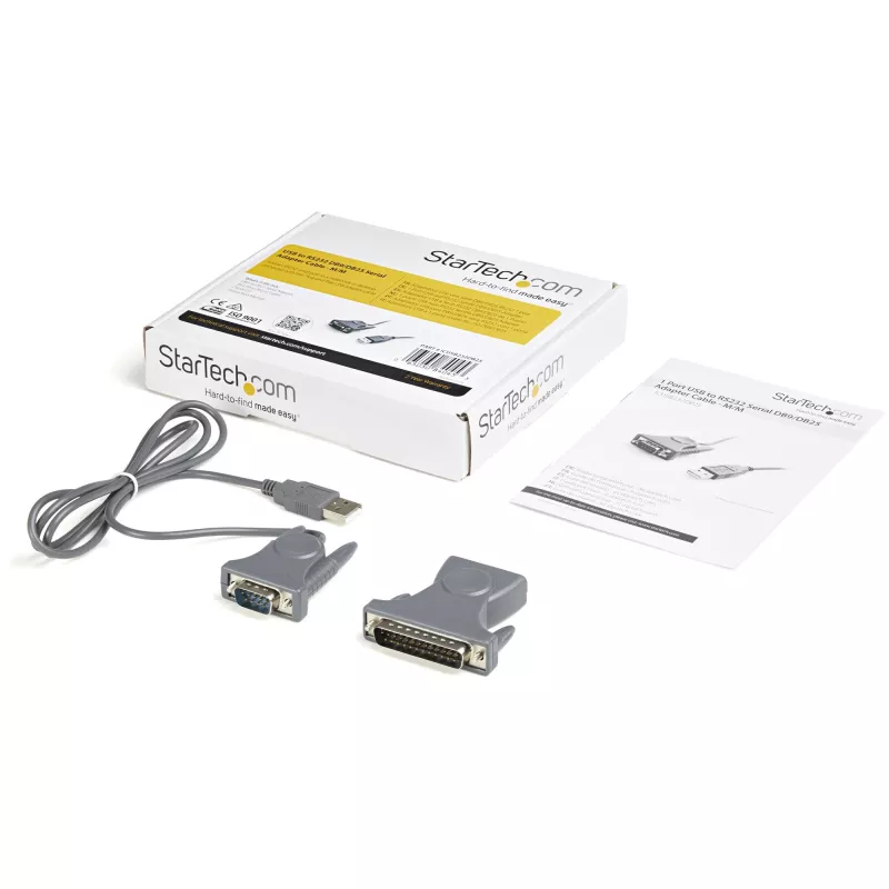 StarTech.com ICUSB232DB25 USB 2.0 į nuoseklųjį RS232 adapterinis kabelis, DB9/DB25, pilkas