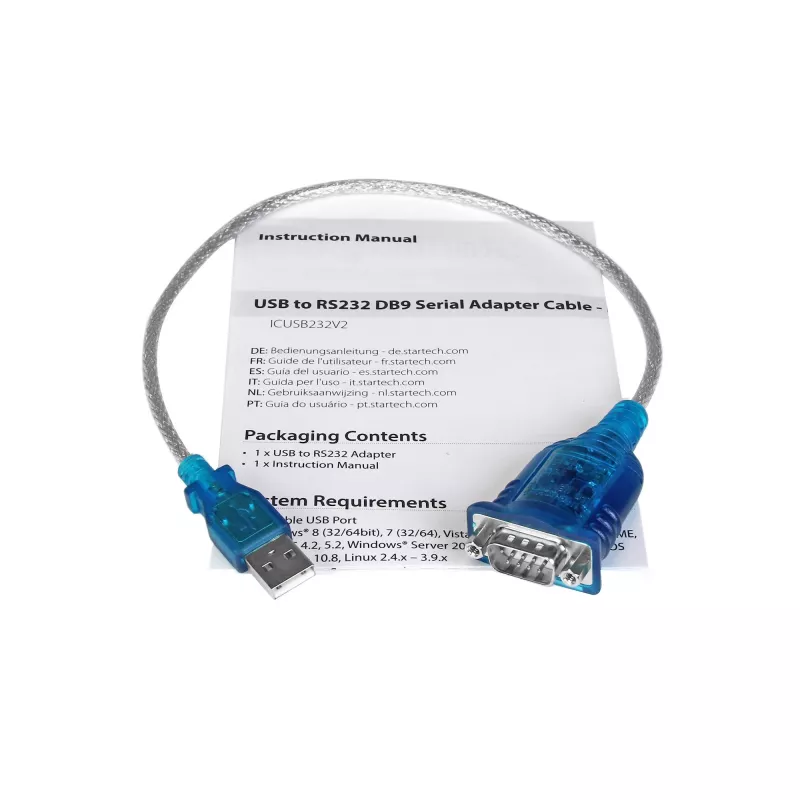 StarTech.com 17in (43cm) 1 prievado USB į RS232 DB9 serijinio adapterio kabelis, USB į serijinį adapterio kabelį - M/M