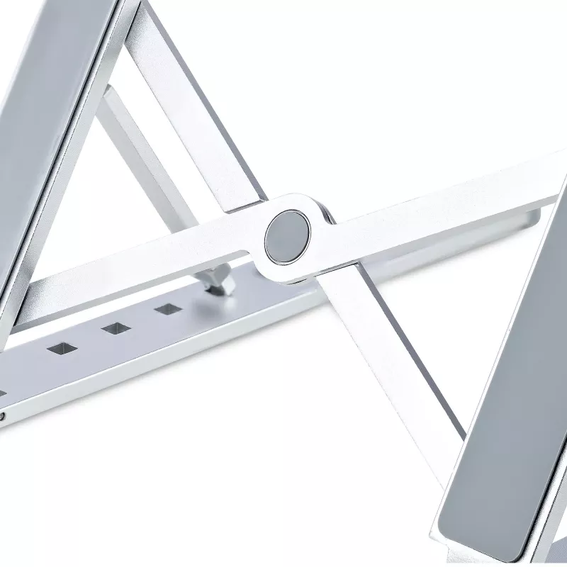 StarTech.com Sulankstomas nešiojamojo kompiuterio stovas, reguliuojamo aukščio ergonomiškas stovas, ventiliuojamas aliumininis rėmas, laikantis 10 kg, reguliuojamas pasvirimas, sulankstomas dizainas