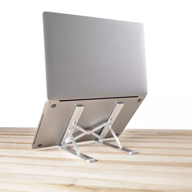 StarTech.com Sulankstomas nešiojamojo kompiuterio stovas, reguliuojamo aukščio ergonomiškas stovas, ventiliuojamas aliumininis rėmas, laikantis 10 kg, reguliuojamas pasvirimas, sulankstomas dizainas