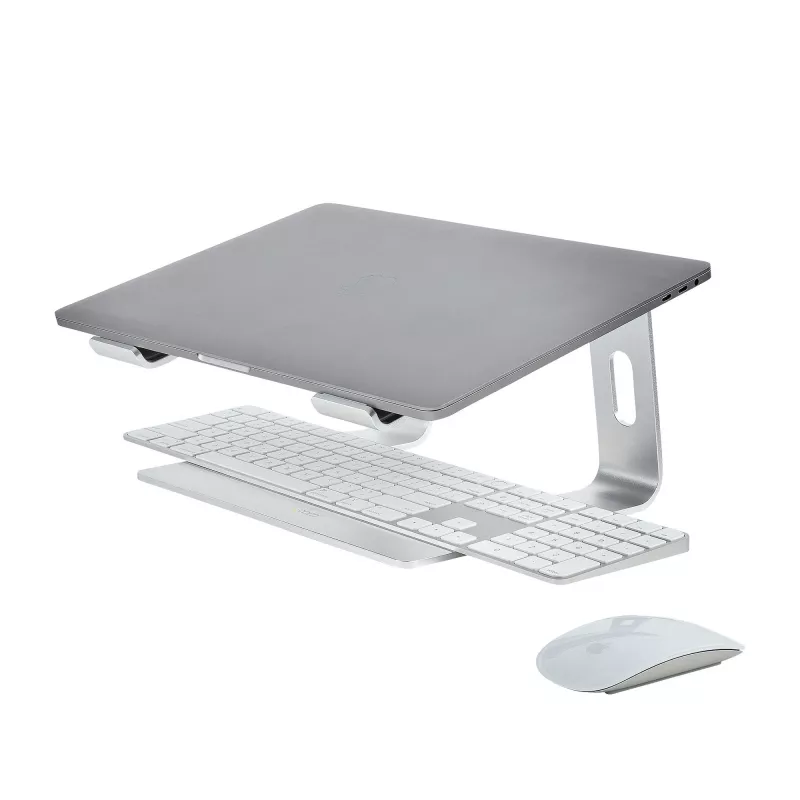 StarTech.com stovas nešiojamam kompiuteriui ant stalo, laiko 5 kg, aliuminis, sidabrinis, ergonomiškas pakėlėjas