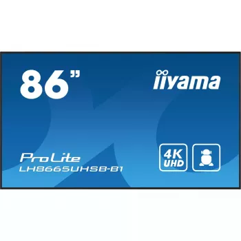„iiyama“ LH8665UHSB-B1 reklaminis ekranas su kiosko dizainu 2,18 m (86 col.) LED Wi-Fi 800 cd/m² 4K Ultra HD juodas, integruotas procesorius Android 11, 24/7