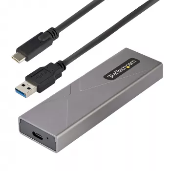 StarTech.com USB-C 10Gbps išorinis M.2 NVMe/SATA SSD korpusas - beįrankis, aliuminis, su USB-C ir USB-A laidais, palaiko 2230/2242/2260/2280