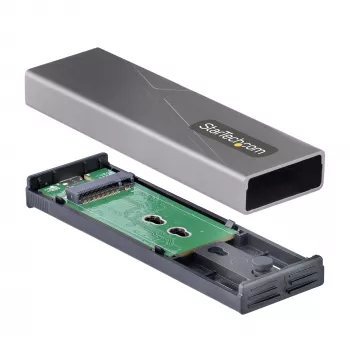 StarTech.com USB-C 10Gbps išorinis M.2 NVMe/SATA SSD korpusas - beįrankis, aliuminis, su USB-C ir USB-A laidais, palaiko 2230/2242/2260/2280