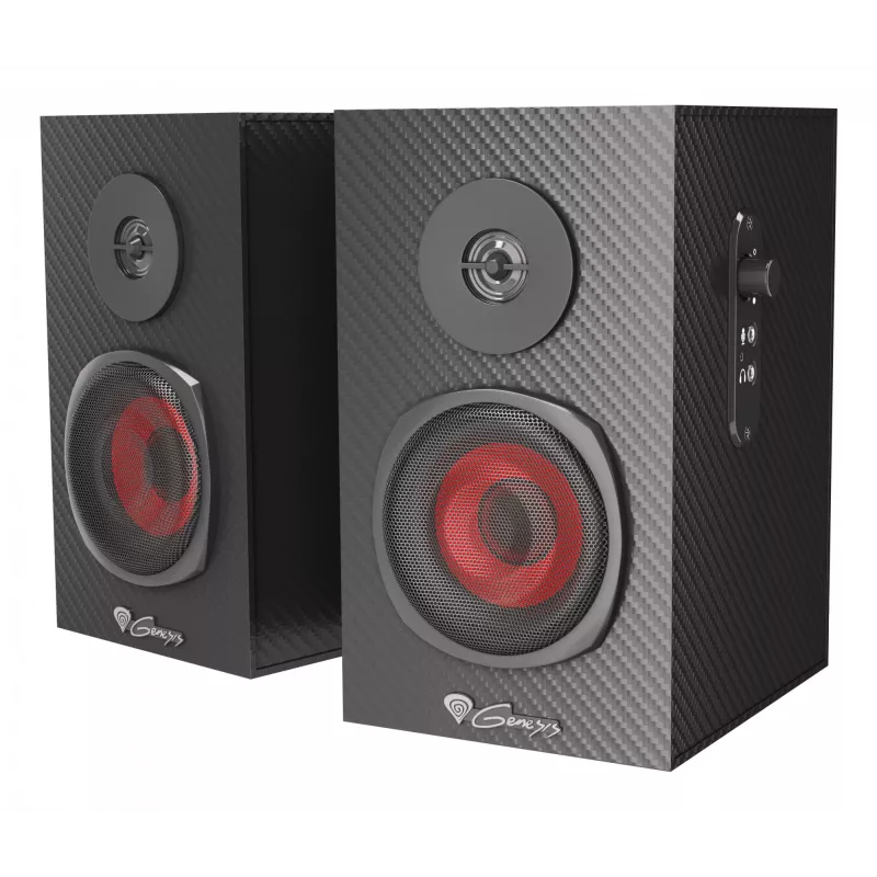 GENESIS Helium 200 1-jos krypties juodos, raudonos spalvos laidiniai 20 W garsiakalbiai