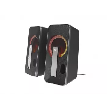 GENESIS Helium 100 BT RGB garsiakalbių rinkinys 10 W, PC/nešiojamam kompiuteriui, juodos/sidabrinės spalvos, 2.0 kanalai, Bluetooth