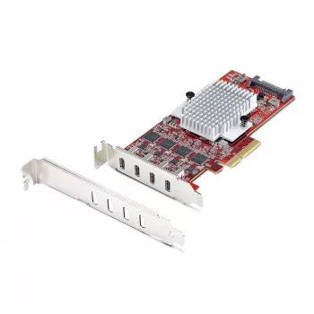 StarTech.com 4 prievadų USB Type-C PCIe kortelė, USB 3.2 10Gbps, USB-C PCI Express plėtimosi kortelė, 4 nepriklausomi USB valdikliai, Windows/Linux/macOS, TAA atitinkanti