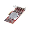 StarTech.com 4 prievadų USB Type-C PCIe kortelė, USB 3.2 10Gbps, USB-C PCI Express plėtimosi kortelė, 4 nepriklausomi USB valdikliai, Windows/Linux/macOS, TAA atitinkanti