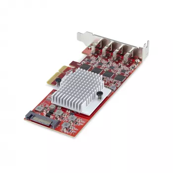 StarTech.com 4 prievadų USB Type-C PCIe kortelė, USB 3.2 10Gbps, USB-C PCI Express plėtimosi kortelė, 4 nepriklausomi USB valdikliai, Windows/Linux/macOS, TAA atitinkanti