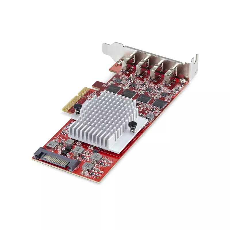 StarTech.com 4 prievadų USB Type-C PCIe kortelė, USB 3.2 10Gbps, USB-C PCI Express plėtimosi kortelė, 4 nepriklausomi USB valdikliai, Windows/Linux/macOS, TAA atitinkanti