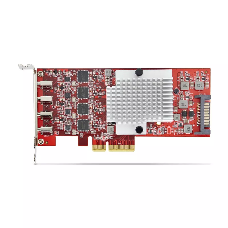 StarTech.com 4 prievadų USB Type-C PCIe kortelė, USB 3.2 10Gbps, USB-C PCI Express plėtimosi kortelė, 4 nepriklausomi USB valdikliai, Windows/Linux/macOS, TAA atitinkanti