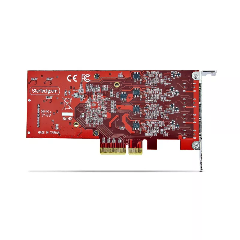 StarTech.com 4 prievadų USB Type-C PCIe kortelė, USB 3.2 10Gbps, USB-C PCI Express plėtimosi kortelė, 4 nepriklausomi USB valdikliai, Windows/Linux/macOS, TAA atitinkanti