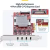 StarTech.com 4 prievadų USB Type-C PCIe kortelė, USB 3.2 10Gbps, USB-C PCI Express plėtimosi kortelė, 4 nepriklausomi USB valdikliai, Windows/Linux/macOS, TAA atitinkanti