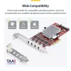 StarTech.com 4 prievadų USB Type-C PCIe kortelė, USB 3.2 10Gbps, USB-C PCI Express plėtimosi kortelė, 4 nepriklausomi USB valdikliai, Windows/Linux/macOS, TAA atitinkanti