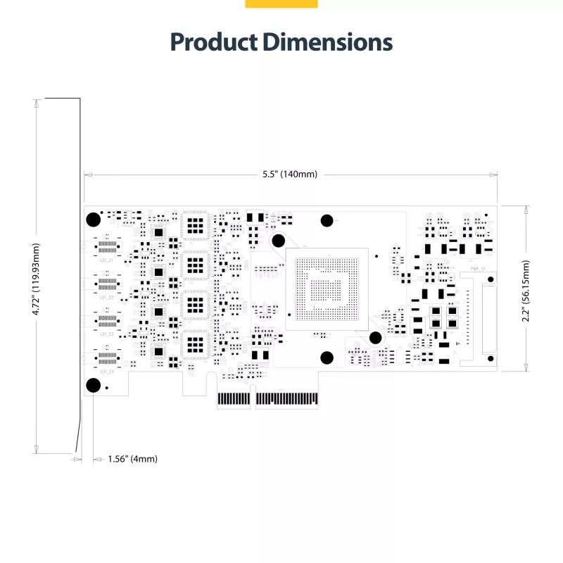 StarTech.com 4 prievadų USB Type-C PCIe kortelė, USB 3.2 10Gbps, USB-C PCI Express plėtimosi kortelė, 4 nepriklausomi USB valdikliai, Windows/Linux/macOS, TAA atitinkanti