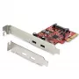 StarTech.com 2 prievadų USB 3.2 Gen 2 PCIe kortelė, USB-C 10Gbps SuperSpeed PCI Express 3.0 x4 valdiklio kortelė, USB Type-C adapterio kortelė, tik duomenims, Windows/macOS/Linux, TAA