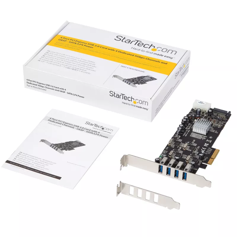 StarTech.com PEXUSB3S44V – 4 prievadų USB 3.0 PCIe adapteris su 4 atskirais kanalais