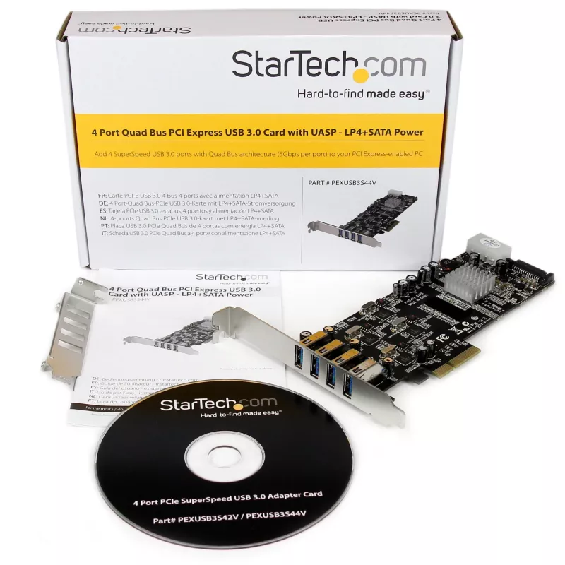StarTech.com PEXUSB3S44V – 4 prievadų USB 3.0 PCIe adapteris su 4 atskirais kanalais