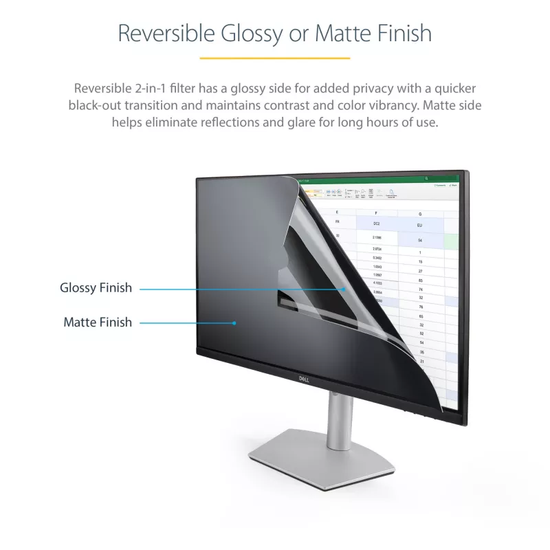 StarTech.com Privatumo ekranas 32 colių monitoriui – apsauginis filtras nuo mėlynos šviesos, 16:9, matinis/blizgus, ±30°