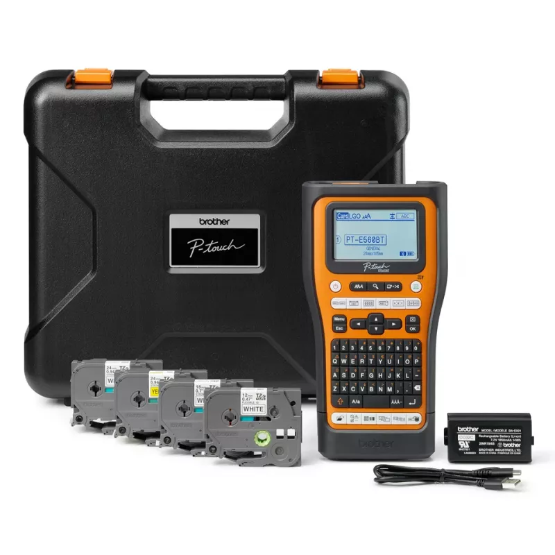 Brother PT-E560BTSP etikečių spausdintuvas Terminis perdavimas 180 x 180 DPI 30 mm/s Laidinis ir belaidis Bluetooth QWERTY