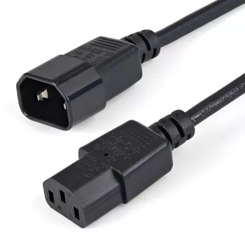 StarTech.com 1 m ilgintuvo laidas, C14 – C13, 10A 125V, 18AWG, kompiuterio maitinimo laido ilginimas, IEC-320-C14 į IEC-320-C13 kintamosios srovės maitinimo kabelio ilginimas maitinimo šaltiniui, UL sertifikuotas