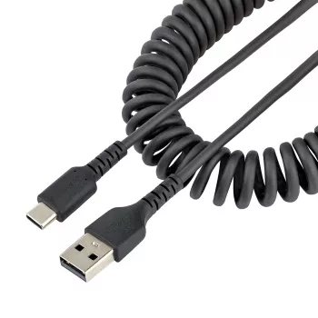 StarTech.com 20 colių (50 cm) USB A į C įkrovimo laidas, susuktas, tvirtas, greitas įkrovimas ir sinchronizavimas, aukštos kokybės USB 2.0 A į USB Type-C laidas, armuotas aramidiniu pluoštu, patvarus vyriškas į vyrišką USB laidas