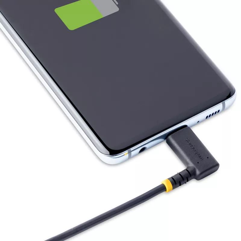 StarTech.com USB-C įkrovimo laidas, 15 cm, stačiu kampu, 60W PD 3A, juodas