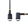 StarTech.com 1 m USB-C įkrovimo laidas su stačiu kampu - 60W PD 3A - tvirtas greito įkrovimo USB-C laidas - juodas USB 2.0 Type-C - armuotas aramidiniu pluoštu