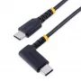 StarTech.com 1ft (30cm) USB-C įkrovimo laidas su stačiu kampu - 60W PD 3A - tvirtas greito įkrovimo USB-C laidas - juodas USB 2.0 Type-C - armuotas aramidiniu pluoštu