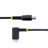 StarTech.com 1ft (30cm) USB-C įkrovimo laidas su stačiu kampu - 60W PD 3A - tvirtas greito įkrovimo USB-C laidas - juodas USB 2.0 Type-C - armuotas aramidiniu pluoštu