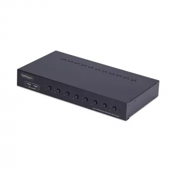 StarTech.com 8 prievadų DisplayPort KVM jungiklis su 1U stovo montavimo rinkiniu, 4K 60Hz DP 1.2, mygtukų ir sparčiųjų klavišų perjungimas, 4 prievadų USB šakotuvas, OS nepriklausomas, TAA atitinkantis