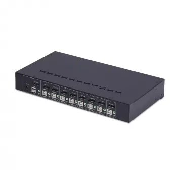 StarTech.com 8 prievadų DisplayPort KVM jungiklis su 1U stovo montavimo rinkiniu, 4K 60Hz DP 1.2, mygtukų ir sparčiųjų klavišų perjungimas, 4 prievadų USB šakotuvas, OS nepriklausomas, TAA atitinkantis