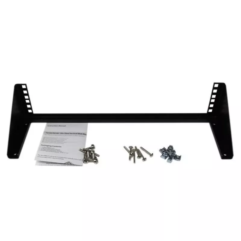 StarTech.com 2U 19in plieninis vertikalus sieninis įrangos stovo laikiklis