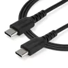 StarTech.com 1 m USB C įkrovimo laidas – patvarus greitas įkrovimas ir sinchronizavimas USB 2.0 Type C į USB C nešiojamojo kompiuterio įkrovimo laidas – TPE apvalkalas, aramidinis pluoštas, M/M, 60 W, juoda – Samsung S10 S20 iPad Pro MS Surface