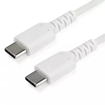 StarTech.com 1 m USB C įkrovimo laidas - patvarus greitas įkrovimas ir sinchronizavimas USB 2.0 Type C į USB C nešiojamojo kompiuterio įkrovimo laidas - TPE apvalkalas aramidinis pluoštas M/M 60W baltas - Samsung S10 S20 iPad Pro MS Surface
