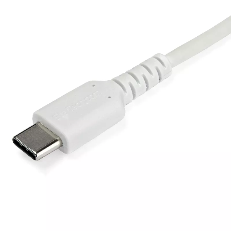 StarTech.com 1 m USB C įkrovimo laidas - patvarus greitas įkrovimas ir sinchronizavimas USB 2.0 Type C į USB C nešiojamojo kompiuterio įkrovimo laidas - TPE apvalkalas aramidinis pluoštas M/M 60W baltas - Samsung S10 S20 iPad Pro MS Surface