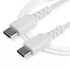 StarTech.com 1 m USB C įkrovimo laidas - patvarus greitas įkrovimas ir sinchronizavimas USB 2.0 Type C į USB C nešiojamojo kompiuterio įkrovimo laidas - TPE apvalkalas aramidinis pluoštas M/M 60W baltas - Samsung S10 S20 iPad Pro MS Surface