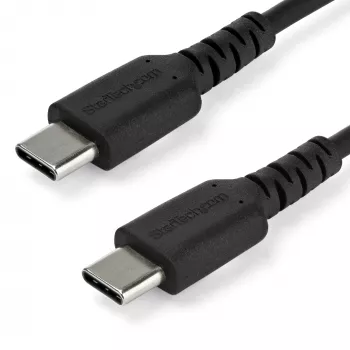 StarTech.com 2m USB-C įkrovimo laidas - patvarus greitas įkrovimas ir sinchronizavimas USB 2.0 Type-C į USB-C nešiojamojo kompiuterio įkroviklio laidas - TPE apvalkalas, aramido pluoštas, M/M, 60W, juodas - Samsung S10 S20 iPad Pro MS Surface