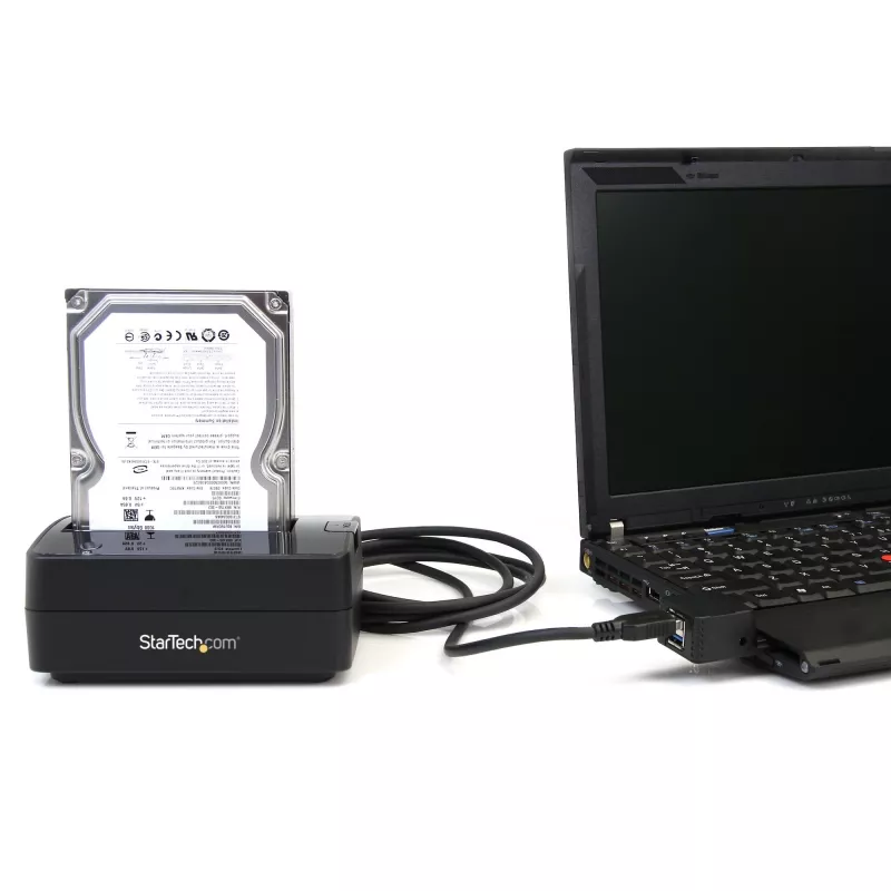 StarTech.com SATDOCKU3S Vieno lizdo USB 3.0 į SATA kietojo disko dokas, USB 3.0 (5 Gbps) išorinis 2.5/3.5 colio SATA I/II/III HDD/SSD dokas su viršutiniu įdėjimu