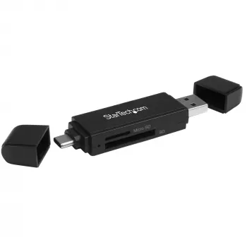 StarTech.com USB 3.0 atminties kortelių skaitytuvas/rašytuvas SD ir microSD kortelėms – USB-C ir USB-A