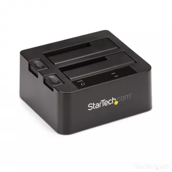 StarTech.com dviejų lizdų USB 3.2 Gen 2 į SATA kietųjų diskų dokas, USB 10Gbps, išorinis 2,5/3,5 colio SATA I/II/III SSD/HDD dokas, karšto keitimo lizdas, įkrovimas iš viršaus