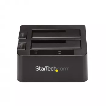 StarTech.com dviejų lizdų USB 3.2 Gen 2 į SATA kietųjų diskų dokas, USB 10Gbps, išorinis 2,5/3,5 colio SATA I/II/III SSD/HDD dokas, karšto keitimo lizdas, įkrovimas iš viršaus