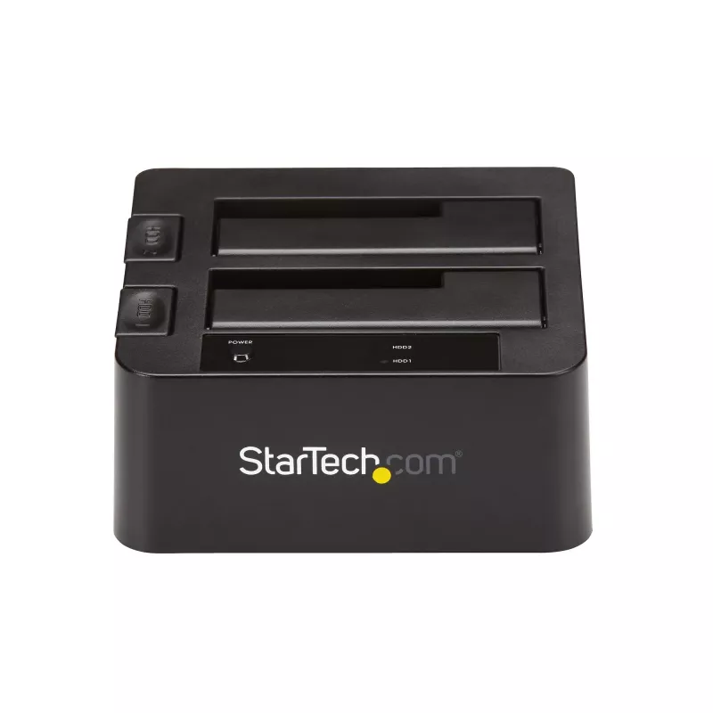 StarTech.com dviejų lizdų USB 3.2 Gen 2 į SATA kietųjų diskų dokas, USB 10Gbps, išorinis 2,5/3,5 colio SATA I/II/III SSD/HDD dokas, karšto keitimo lizdas, įkrovimas iš viršaus